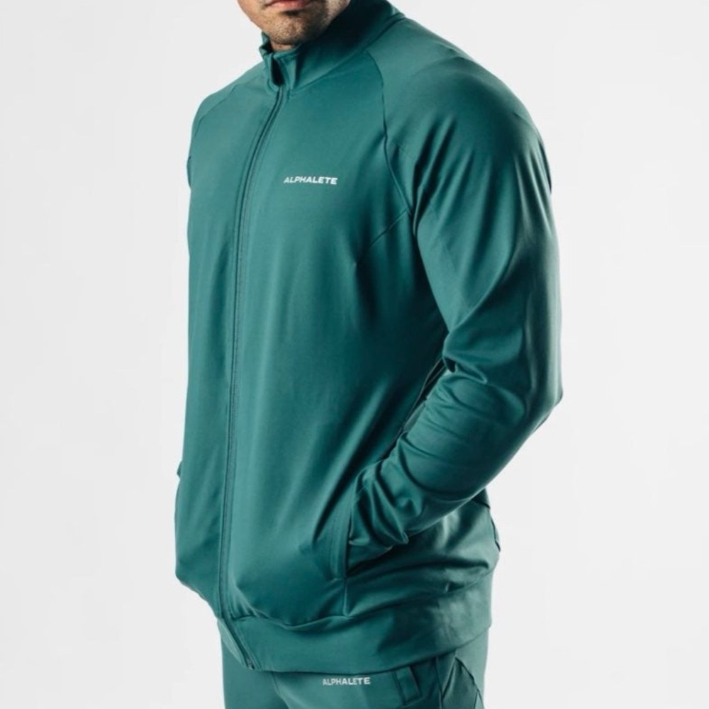 Alphalete Men's Premium Pro Elite Green Blue‎ Performance Jacket